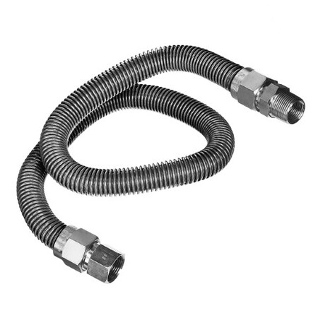 Flextron Gas Line Hose 5/8'' O.D. x 72'' Length 3/4" FIP x MIP Fittings, Stainless Steel Flexible Connector FTGC-SS12-72P